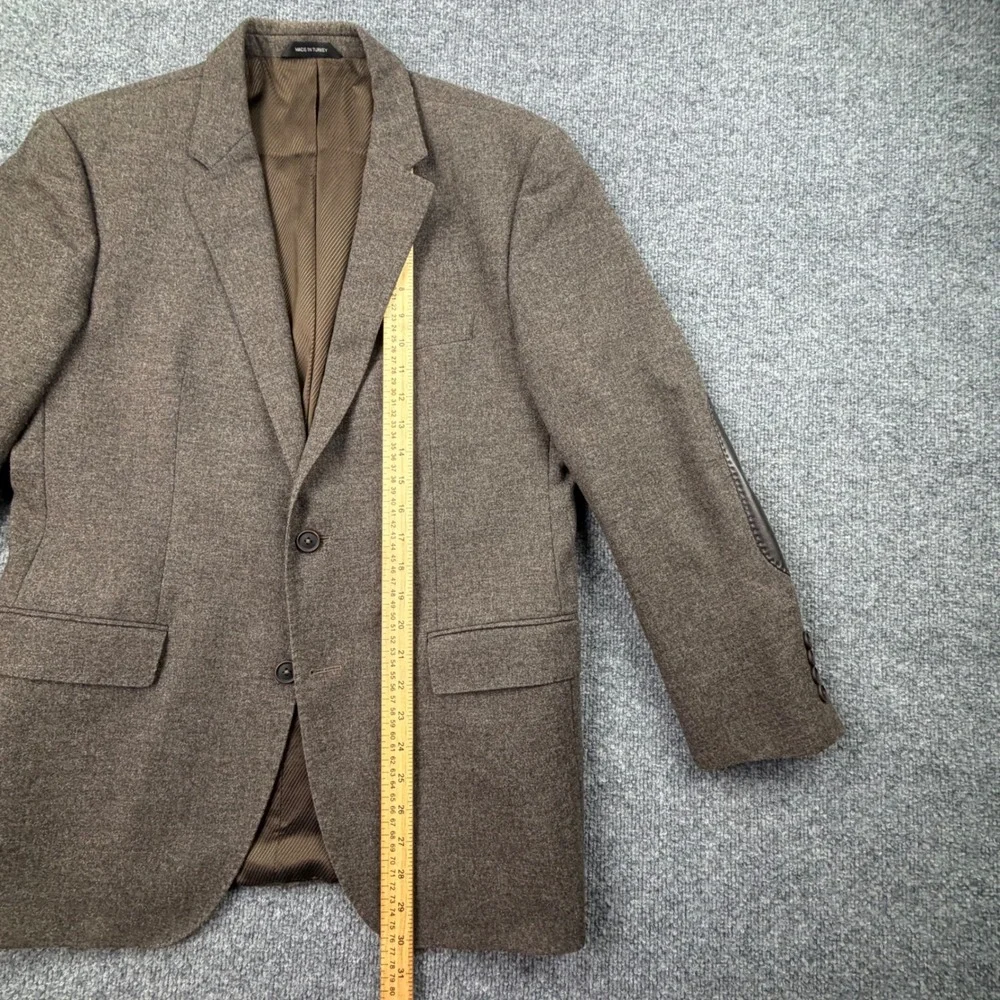 Hugo Boss Mens 40R Brown Wool Blend Elbow Patch Blazer Jacket The Smith5/1